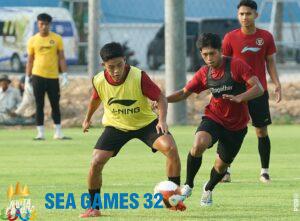 U22 Indonesia tập luyện ở sân của Visakha FC. Ảnh: PSSI