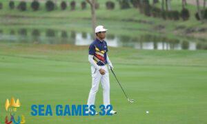 Khánh Hưng trên sân Garden City par 72 tại SEA Games 32. Ảnh: Vietnam National Golf Team
