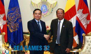 Phó thủ tướng Trần Lưu Quang và Phó thủ tướng, Bộ trưởng Quốc phòng Campuchia Samdech Tea Banh. Ảnh: Bộ Ngoại giao