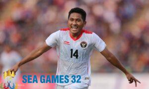 Tiền vệ Fajar Fathurahman mừng bàn trong trận Indonesia thắng Timor Leste 3-0 trên sân Olympic ở Phnom Penh, Campuchia, lượt thứ tư bảng A bóng đá nam SEA Games 32 chiều 7/5/2023. Ảnh: Đức Đồng