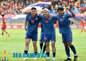 U22 Thái Lan ăn mừng bàn ấn định thắng lợi 3-1 trước Singapore của Purachet Thodsanid (số 14). Ảnh: Lâm Thoả